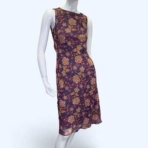 Y2K 3B BCBG psychedelic floral midi dress with tie back